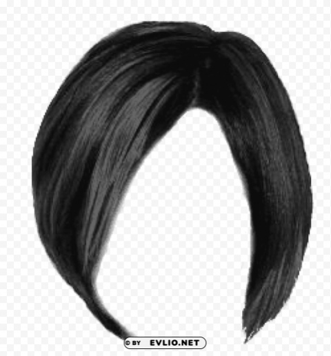 short black women hair Transparent PNG Object with Isolation