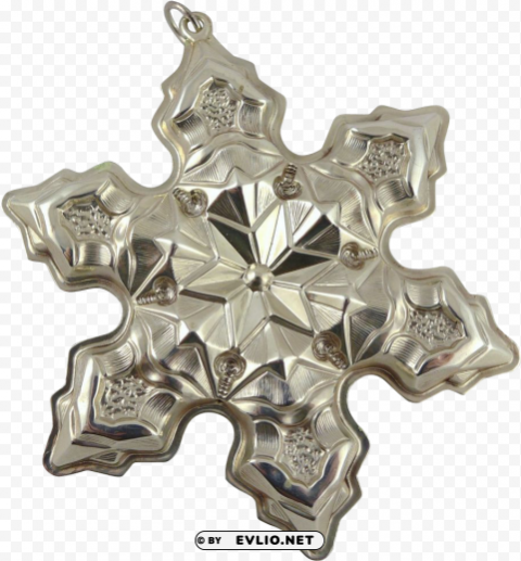 vintage gorham sterling silver snowflake christmas - cross Isolated Design Element in Transparent PNG