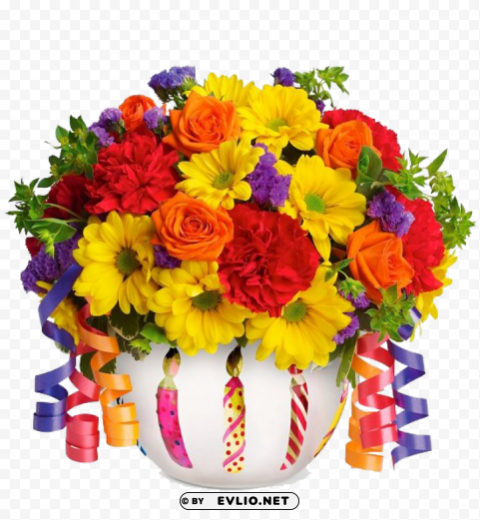 bouquet of flowers Transparent PNG Isolated Item with Detail