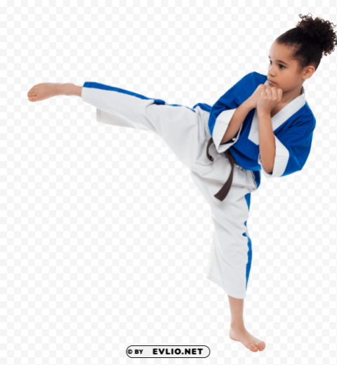 karate girl PNG transparent pictures for editing