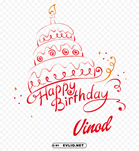 vinod happy birthday name Transparent graphics PNG