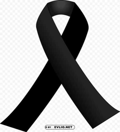 black ribbon funeral PNG with clear overlay