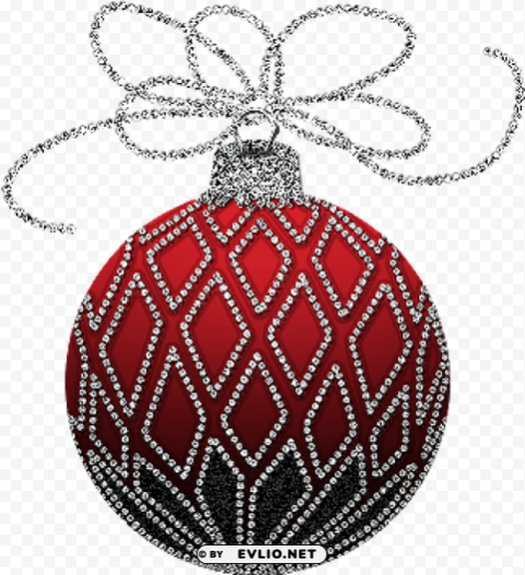christmas red and silver ornament Isolated Graphic on HighQuality PNG