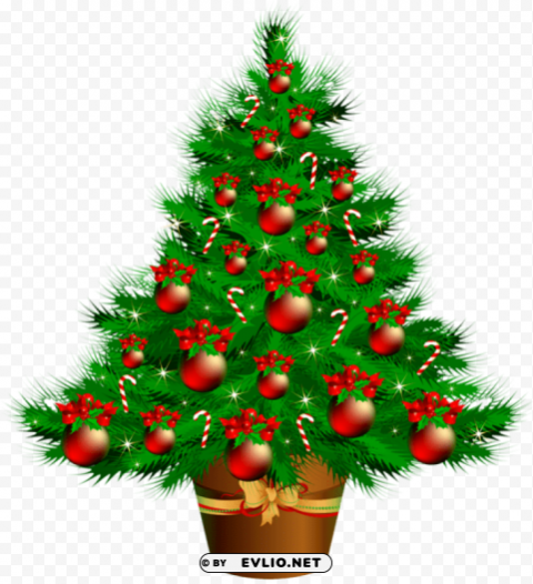 Transparent Christmas Poted Tree PNG Images With Clear Background