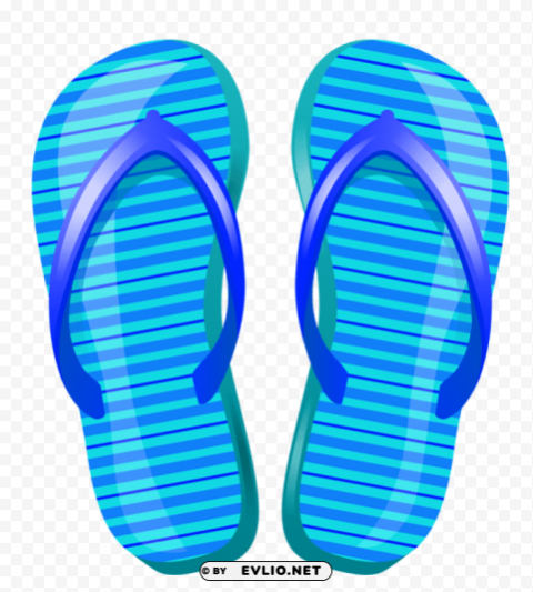 blue beach flip flops vector PNG with transparent background for free
