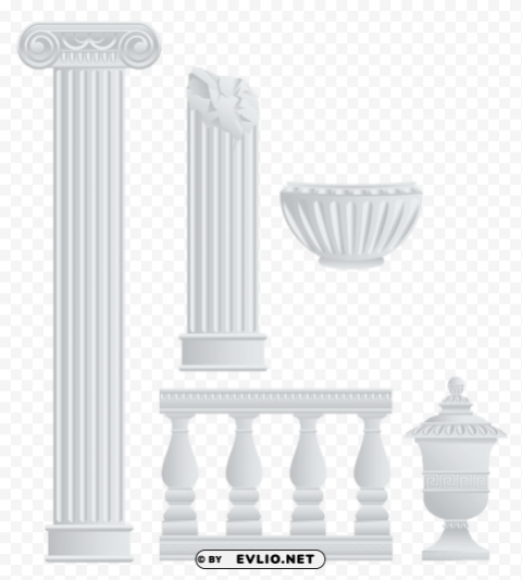 greek fence columns and elements PNG Graphic Isolated with Clarity