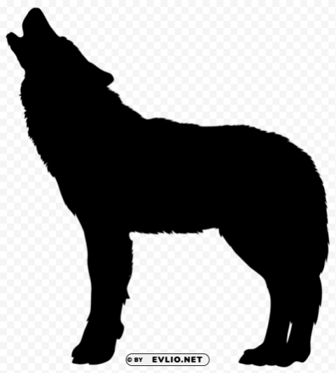 howling wolf silhouette Transparent Background Isolated PNG Figure