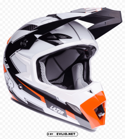 Transparent PNG image Of motorcycle helmet lazer mx8 geotech pc black carbon white orange PNG file with alpha - Image ID d4de20d6