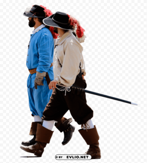 soldiers two musketeers side view PNG images without subscription