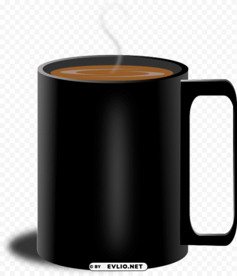 black cup of coffee PNG Image Isolated on Transparent Backdrop