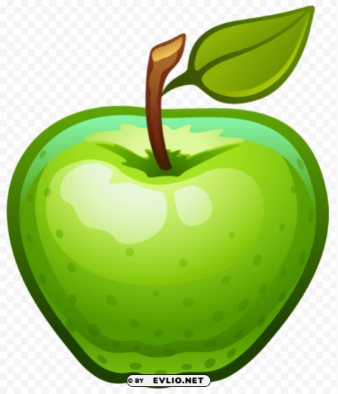 large painted green apple Free PNG