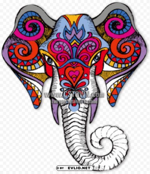traditional indian art elephant ClearCut Background PNG Isolated Element