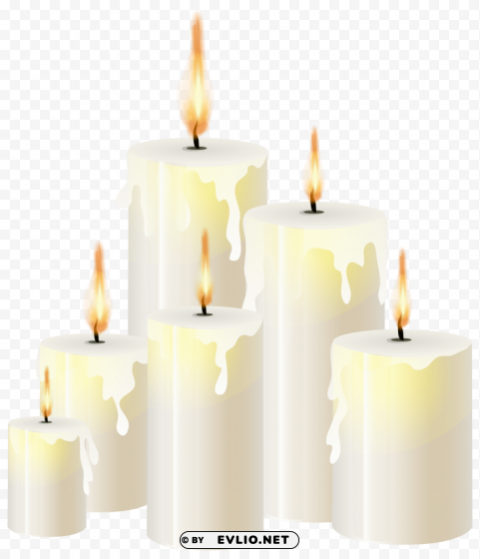 white candles PNG photo