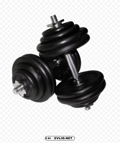 dumbbells black Isolated Element with Clear PNG Background