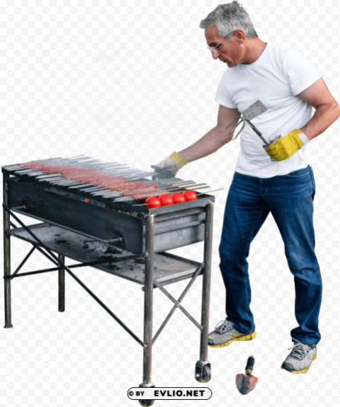 grilling kebab and tomatoes PNG free transparent