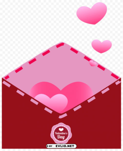 envelope with hearts transparent PNG graphics with alpha channel pack