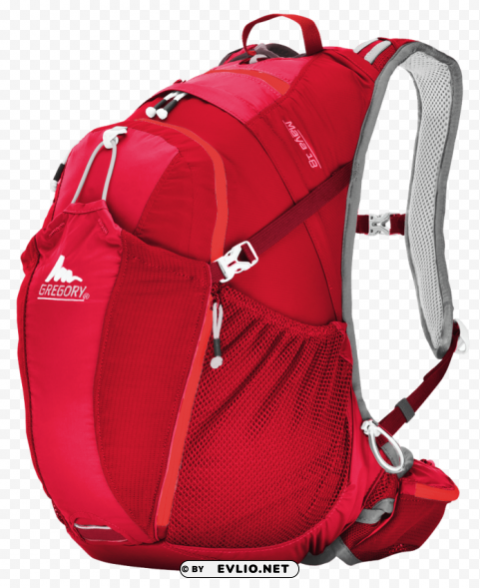 Transparent Background PNG of Red Gregory Backpack - Image ID 8deb9ee2 Transparent background PNG stockpile assortment - Image ID 8deb9ee2