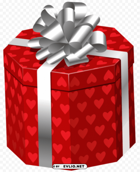 gift box with hearts Isolated Character in Transparent PNG