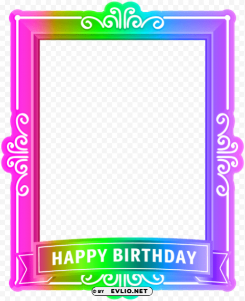 happy birthday frame multlor PNG transparent designs