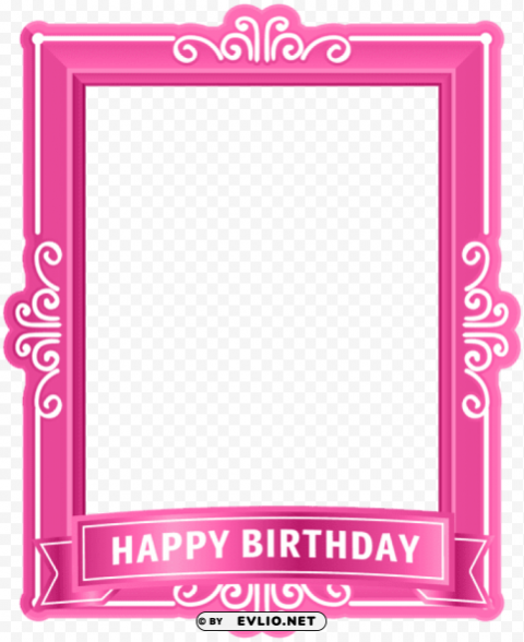 happy birthday frame pink PNG pictures with no background required