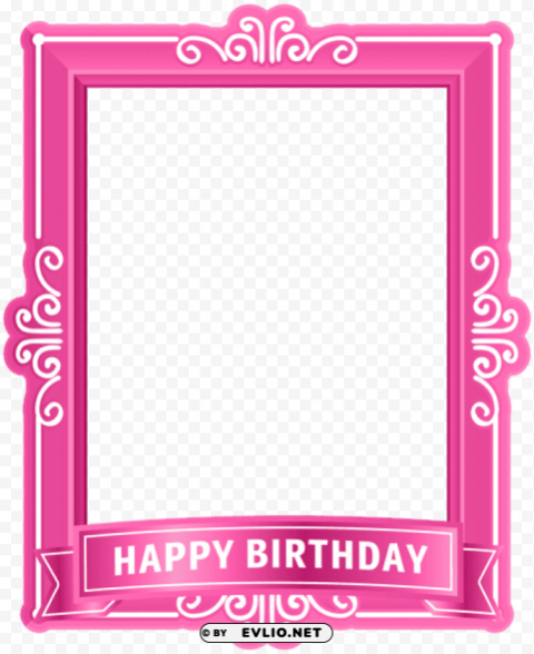 Happy Birthday Frame Pink PNG Pictures With No Background Required