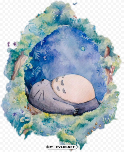 my neighbor totoro watercolor PNG for digital design