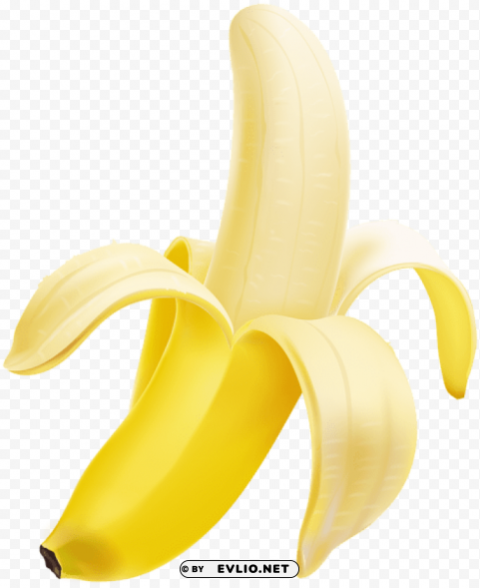 peeled banana Alpha channel transparent PNG