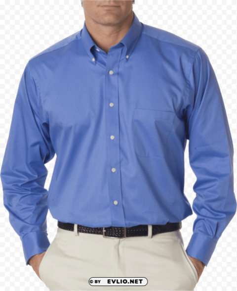standard blue full plain shirt Isolated Illustration in HighQuality Transparent PNG