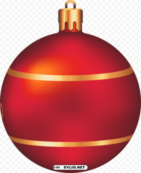 transparent christmas ball red and gold Clean Background PNG Isolated Art