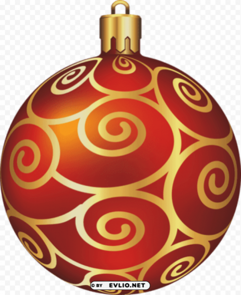 transparent large red christmas ball ClearCut Background Isolated PNG Art
