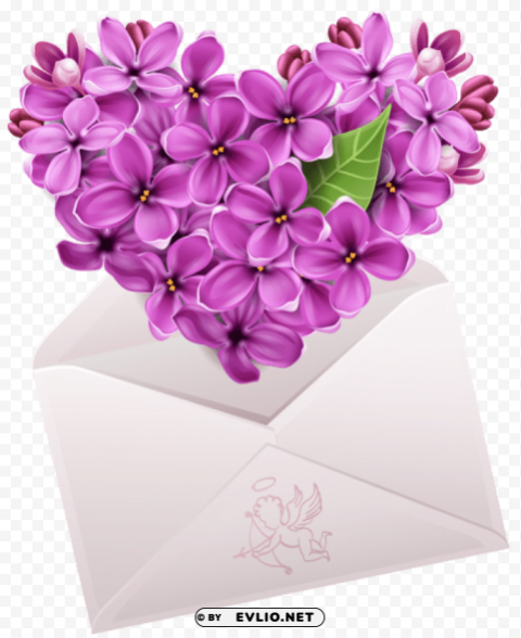 valentine letter with flower heart PNG images with transparent overlay