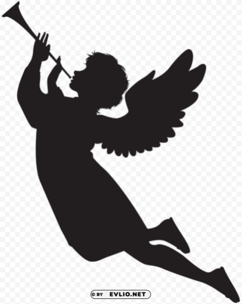 angel with fanfare silhouette PNG transparent photos vast variety