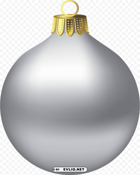 Christmas Silver Ornamen Clear Background Isolated PNG Graphic