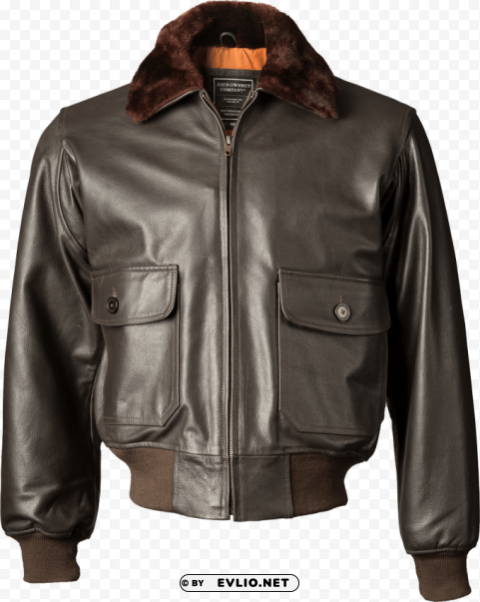 Fur Lined Leather Jacket PNG Cutout