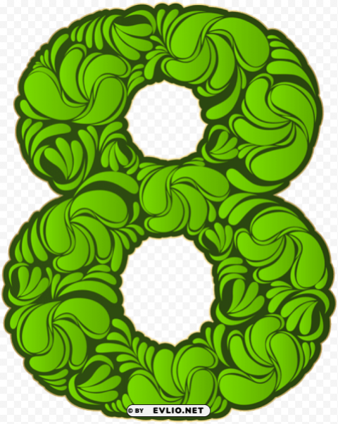 number eight green Transparent PNG Isolated Illustrative Element