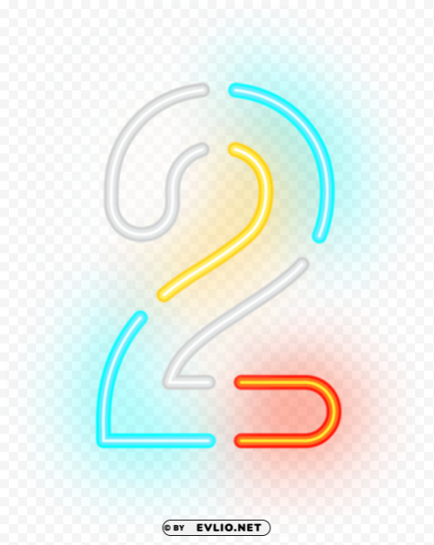 number two neon PNG Image Isolated with Transparent Clarity