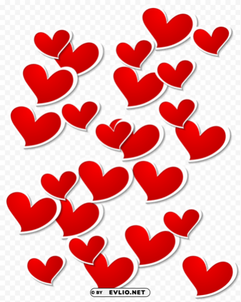  red white hearts decoration Isolated Icon on Transparent PNG