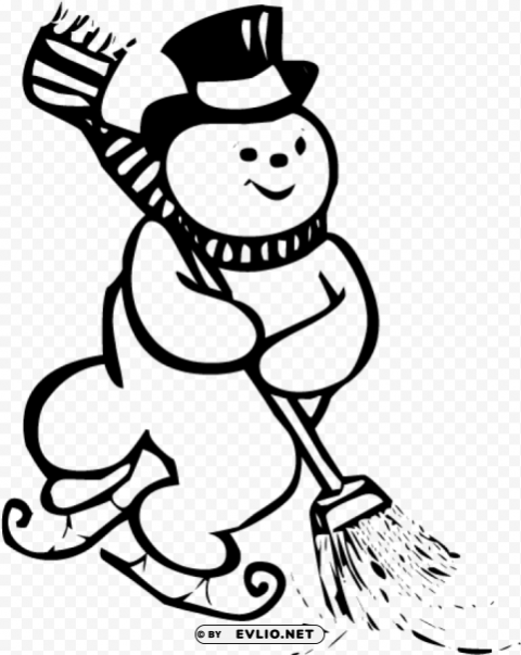 Snowman Coloring Pages ClearCut Background Isolated PNG Art