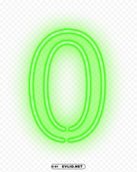 zero neon green Clear Background PNG Isolated Graphic Design