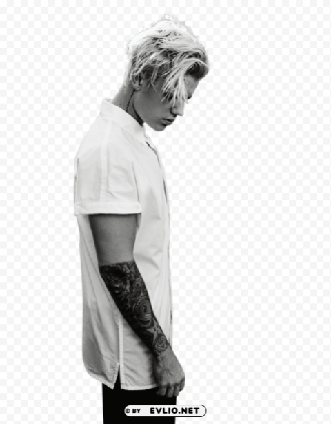 justin bieber black and white Isolated Element on HighQuality PNG
