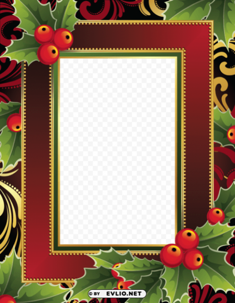 mistletoe christmasframe PNG with Isolated Object