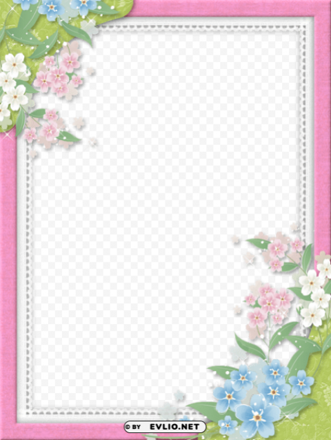 Pink Frame With Flowers High-resolution PNG Images With Transparent Background