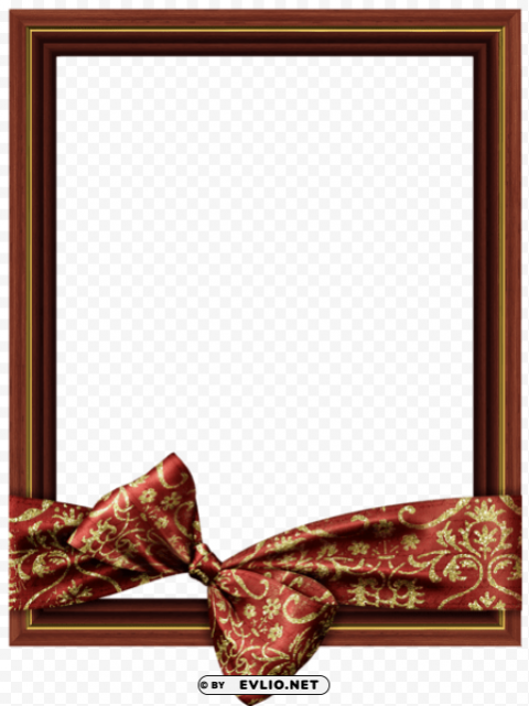 Brown Classicframe With Bow Isolated Subject With Clear Transparent PNG