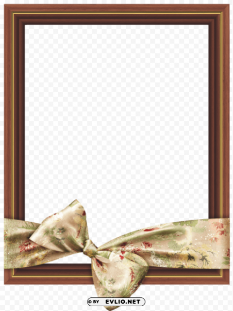 brown classicframe with cream bow Isolated Subject with Transparent PNG