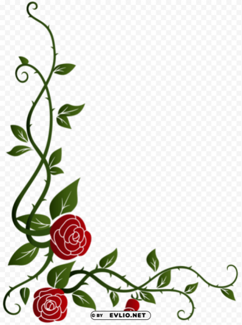 deco rose element Isolated Character in Transparent PNG Format