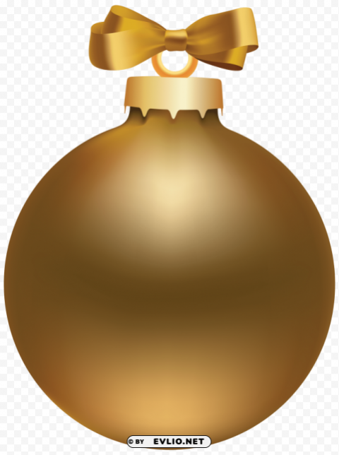 golden style christmas ball Isolated Character in Transparent Background PNG