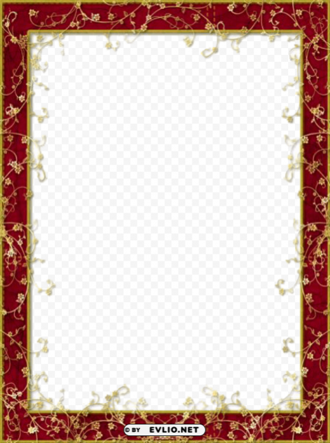 red flower frame PNG Image with Clear Background Isolated