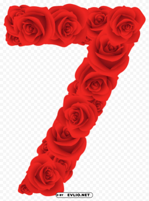 red roses number seven PNG transparent design