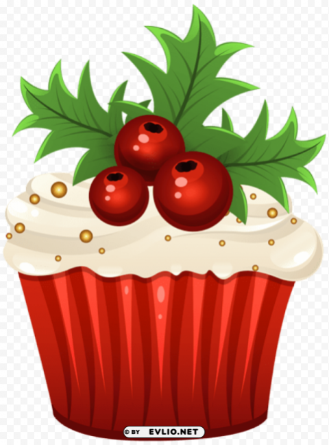 Christmas Muffin Transparent PNG Isolated Item With Detail