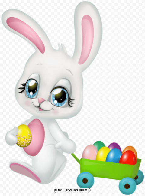 cute easter bunny Isolated Element in Clear Transparent PNG